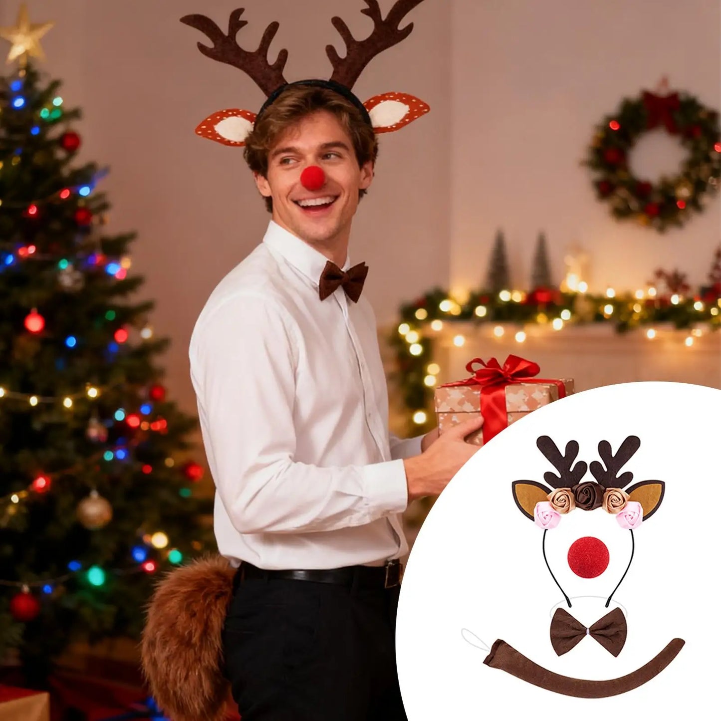 Deer Antler Headband & Tail Set | Christmas Cosplay Costume