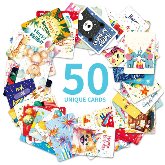 Happy Birthday Cards Non Repetitive Cartoon Patterns Blessings Peaceful Pleasures Health and Wellness