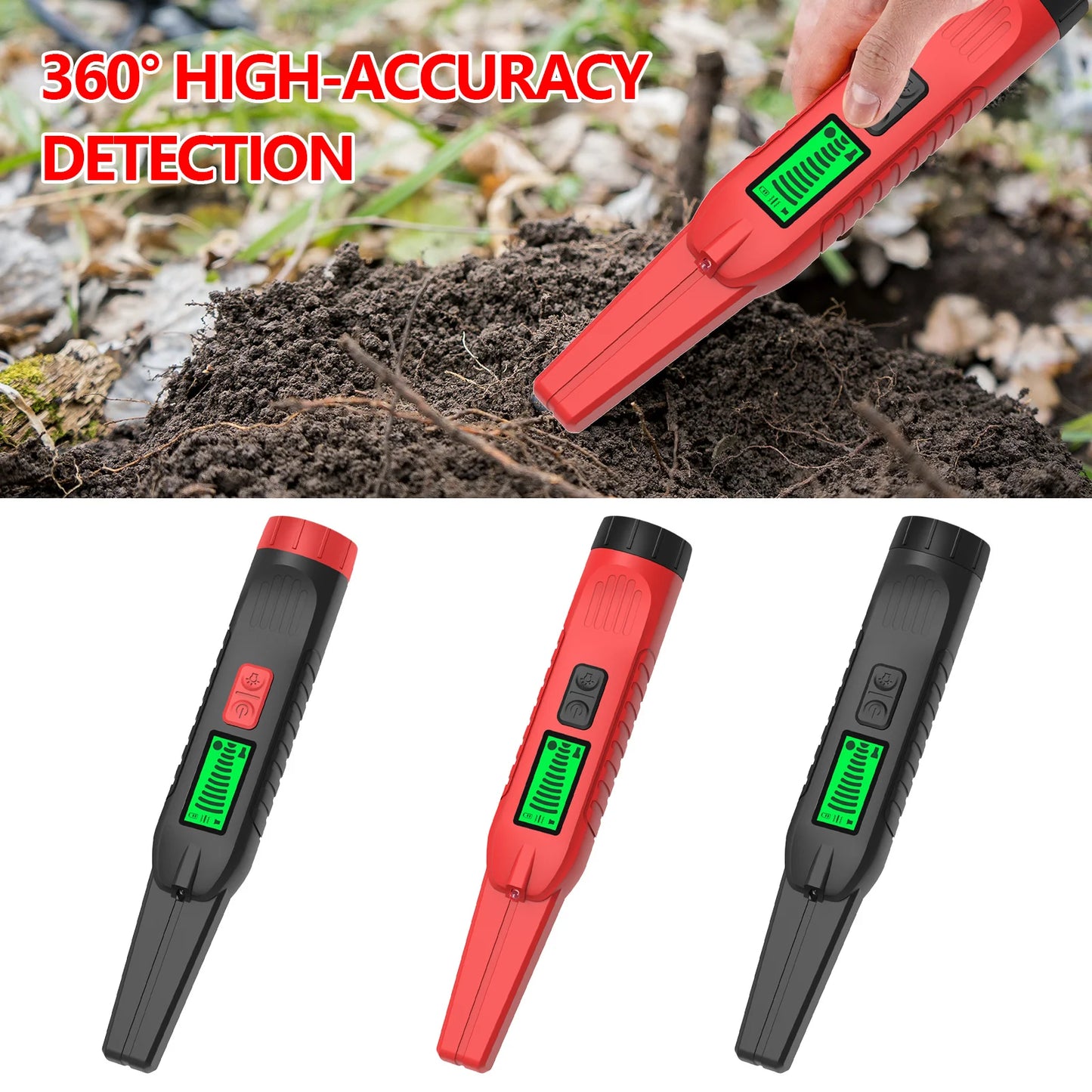 Professional Metal Detector with 360° Scan, Built-in Flashlight & LCD Display High Sensitivity Detector For Beach/Field Hunting Peaceful Pleasures Health and Wellness