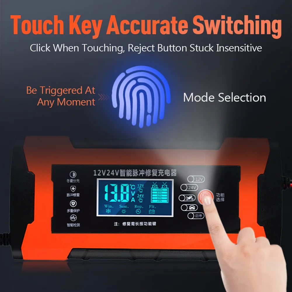 Car Battery Charger 10A 12V Automotive Battery Charger 24V 5A Car Accesorries Digital Display Detection Pulse Repair Car Charger Peaceful Pleasures Health and Wellness