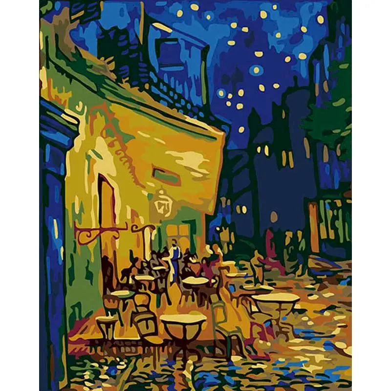 Van Gogh Starry Sky Paint by Numbers Kit | 60x75cm Canvas Paint by Numbers Kit Peaceful Pleasures Health and Wellness