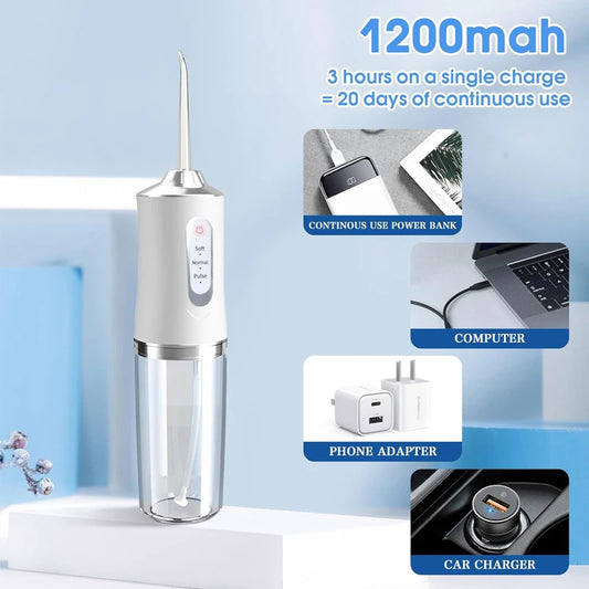 XMSJ Cordless Water Flosser – Rechargeable Oral Irrigator, 4 Modes Oral Irrigator Peaceful Pleasures Health and Wellness
