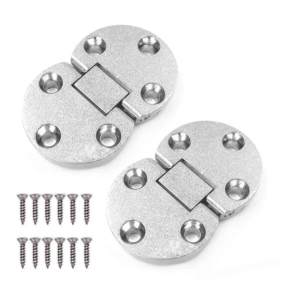 Zinc Alloy 180° Concealed Folding Table Hinge Set of 2 + Screws
