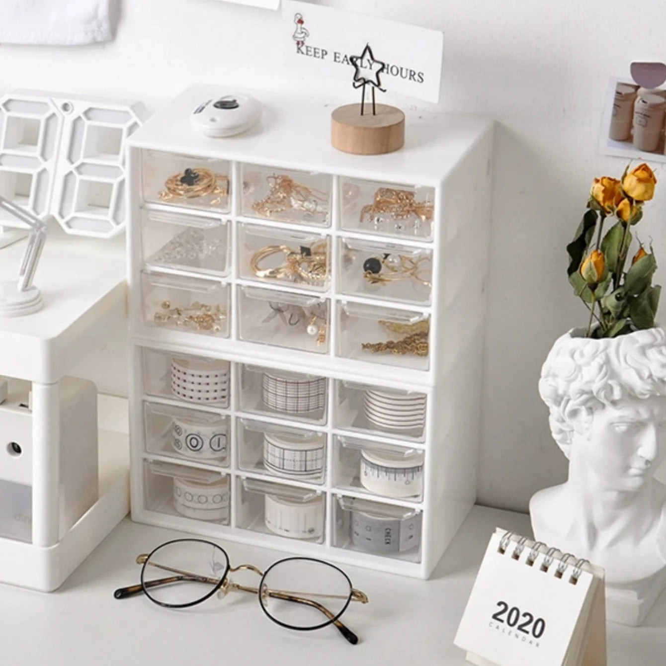 Transparent Drawer Storage Box | Jewelry & Makeup Organizer Drawer Organizer Box Peaceful Pleasures Health and Wellness