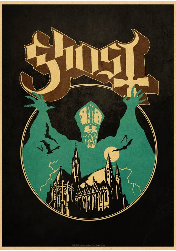 Ghost Band Retro Abstract Canvas Poster | Bar & Café Wall Art
