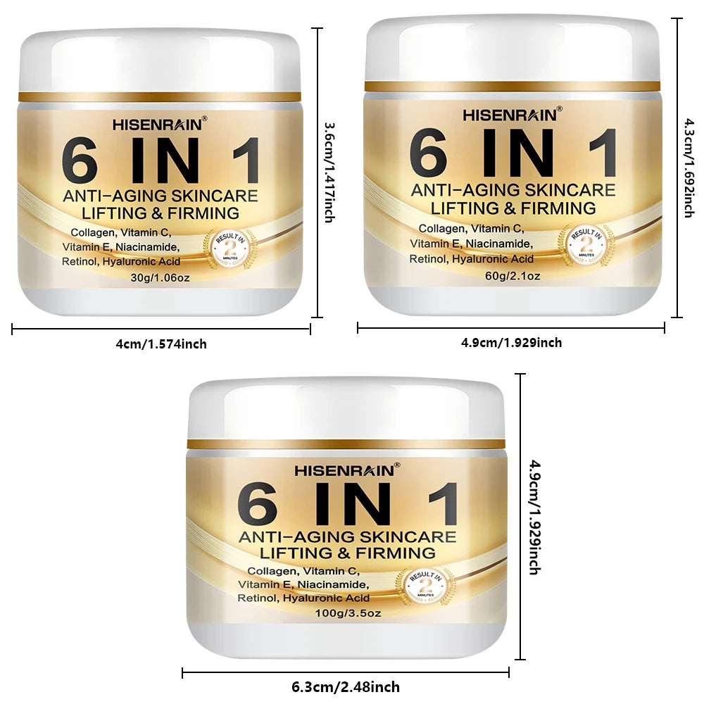 HISENRAIN 6-in-1 Anti-Aging Firming Cream – Wrinkle Reducer, Tightening & Rejuvenating Cream for Face. Peaceful Pleasures Health and Wellness