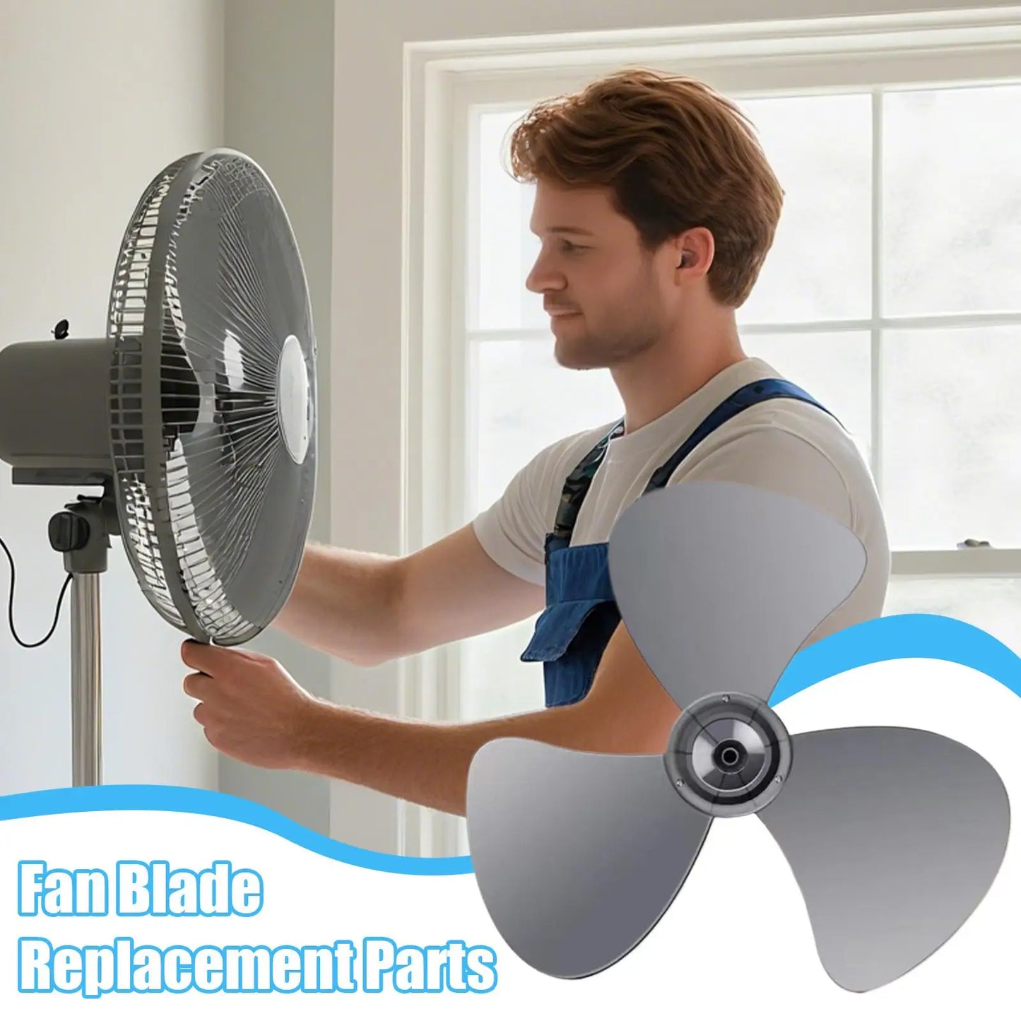 16 Inch Fan Blade Replacement with Nut Cover, Universal Wind Blower Leaf for Stand Fan, Home Bedroom Classroom Garage Patio Use Peaceful Pleasures Health and Wellness