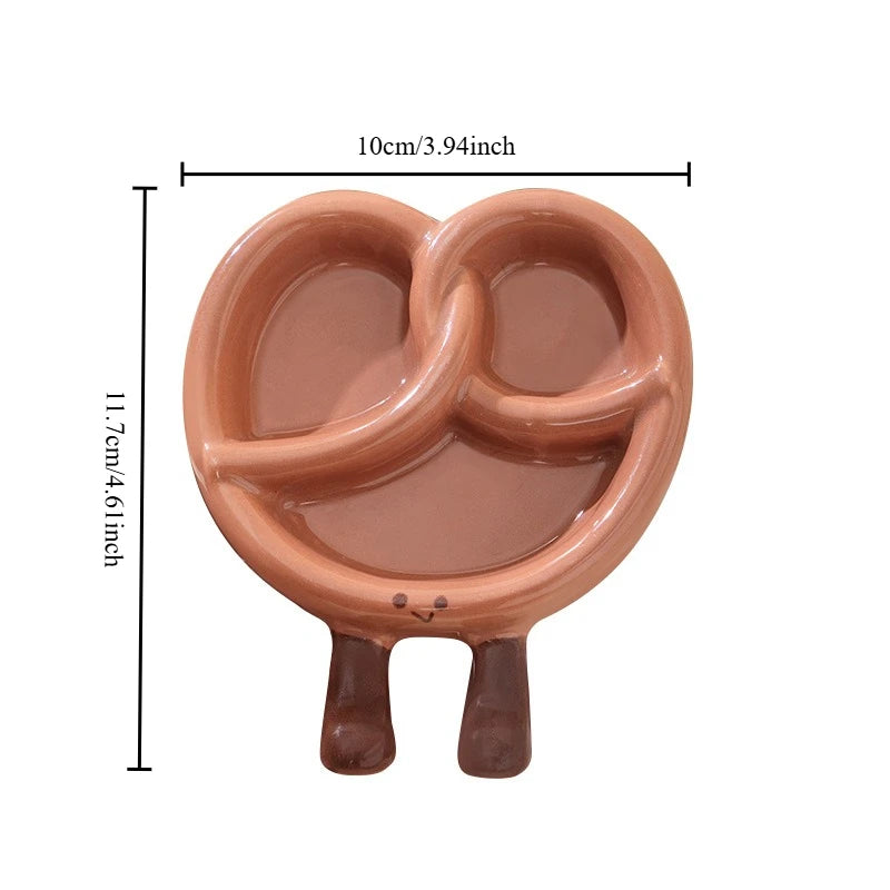 Cartoon Cute Bread Shaped Ceramic Seasoning Dish Irregular Creative Home Utensils Dipping Dish Peaceful Pleasures Health and Wellness