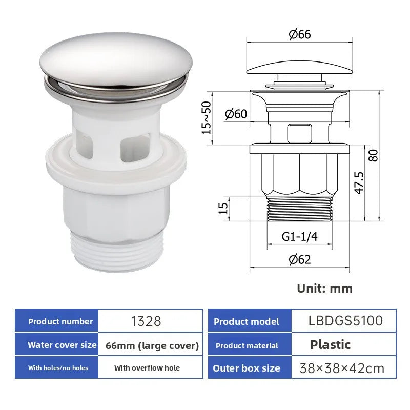 Pop Up Drain Stopper – Black, Chrome & Bronze Basin Drain