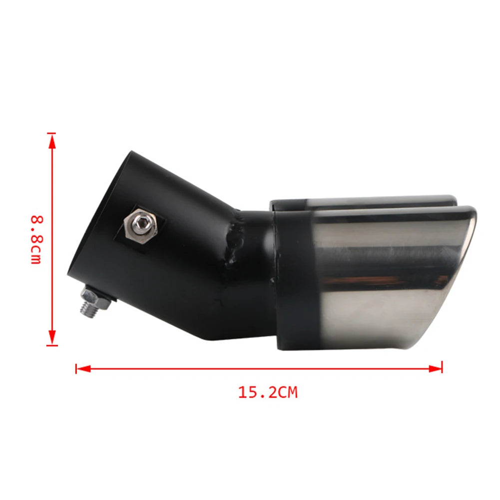 Stainless Steel Dual Outlet Car Exhaust Muffler Tip | Black & Silver