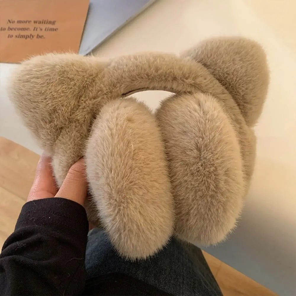 Cute Cat-ear Plush Ear Protectors Winter Students Cycling Keeping Warm Protecting Ears Windproof and Cold-proof Ear Coverings Peaceful Pleasures Health and Wellness