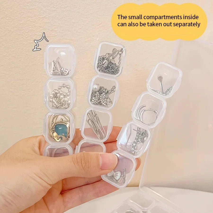 Transparent Nail Art Storage Box – Multi-Compartment Organizer
