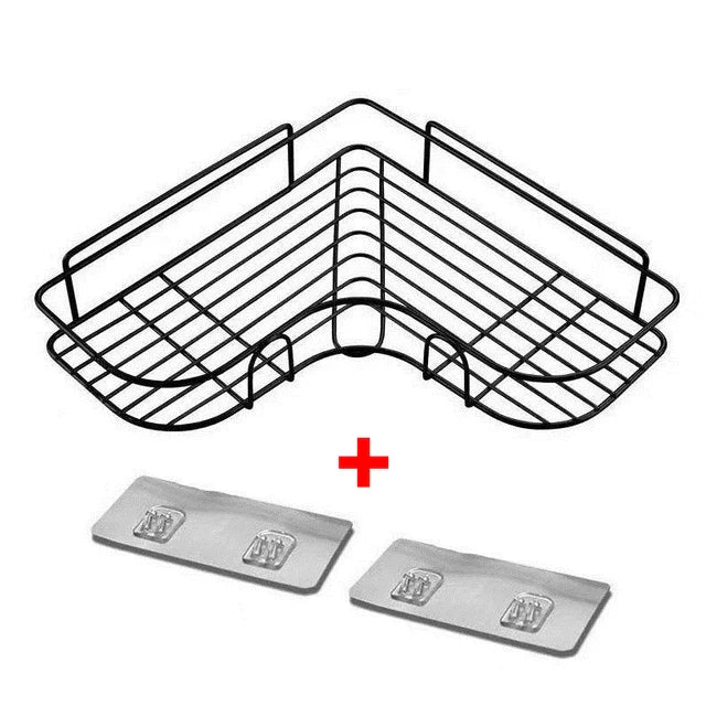 No-Drill Metal Wall Shelf | Bathroom & Kitchen Organizer
