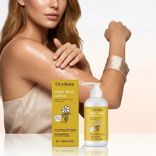 Glowing Body Lotion Rejuvenation Hydrating Firming Brightening Smoothing Even Skin Tone Improve Roughness Soothing Body Lotion Peaceful Pleasures Health and Wellness