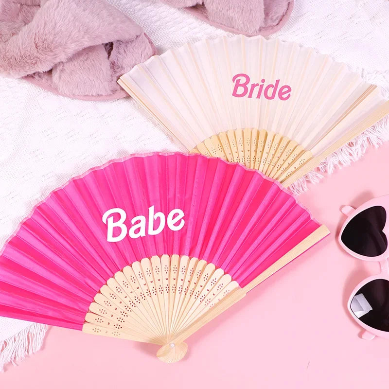 Hot Pink Bride Babe Hand Fan | Bachelorette Party Gift