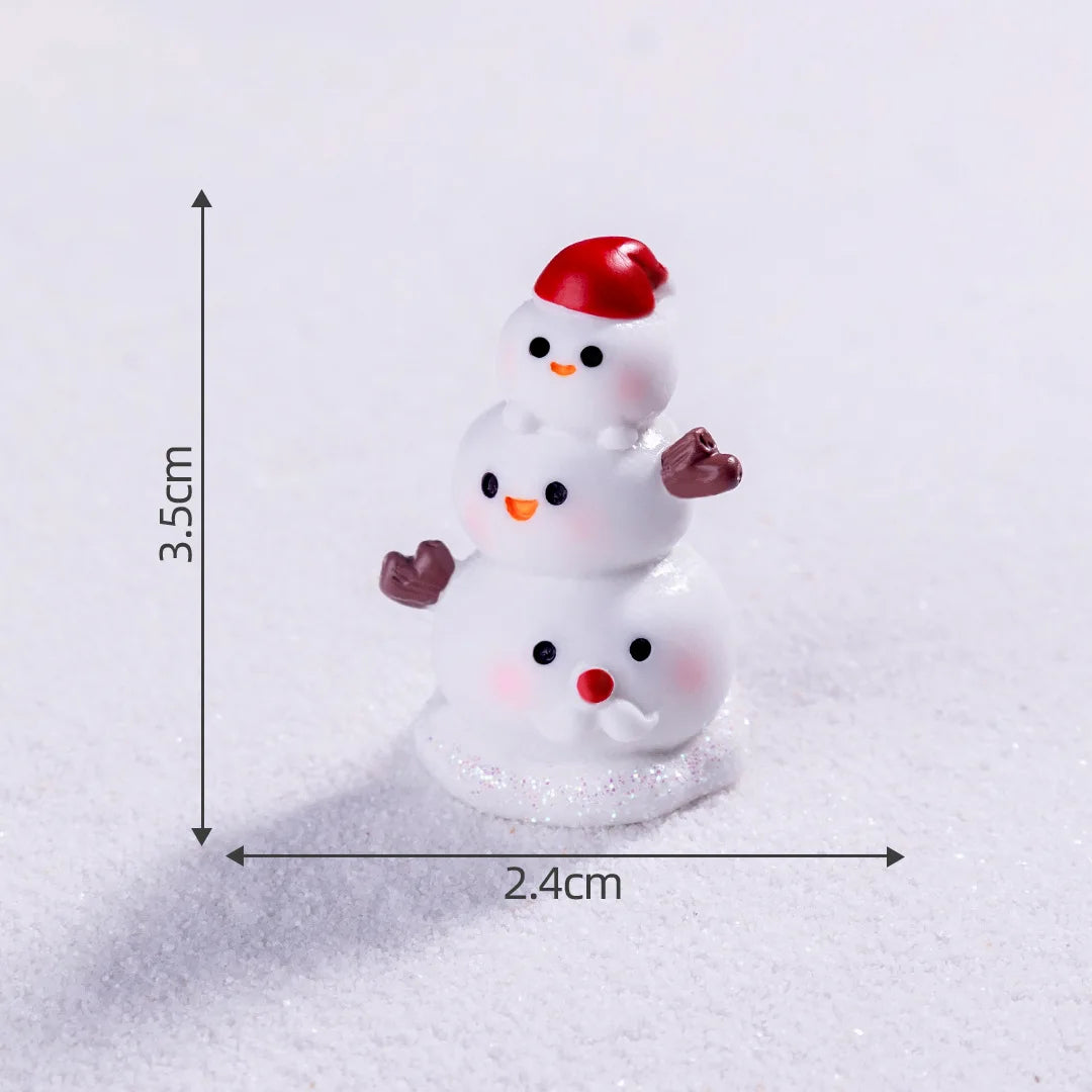 Creative Mini Santa Claus Elk Snowman Christmas Tree Resin Car Home Ornaments Micro Landscape Decoration DIY Accessories Gifts Peaceful Pleasures Health and Wellness snowman