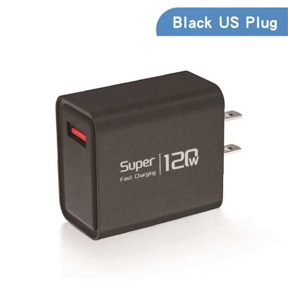120W GaN USB Fast Wall Charger QC 3.0 – US EU UK Plug Peaceful Pleasures Health and Wellness US Black