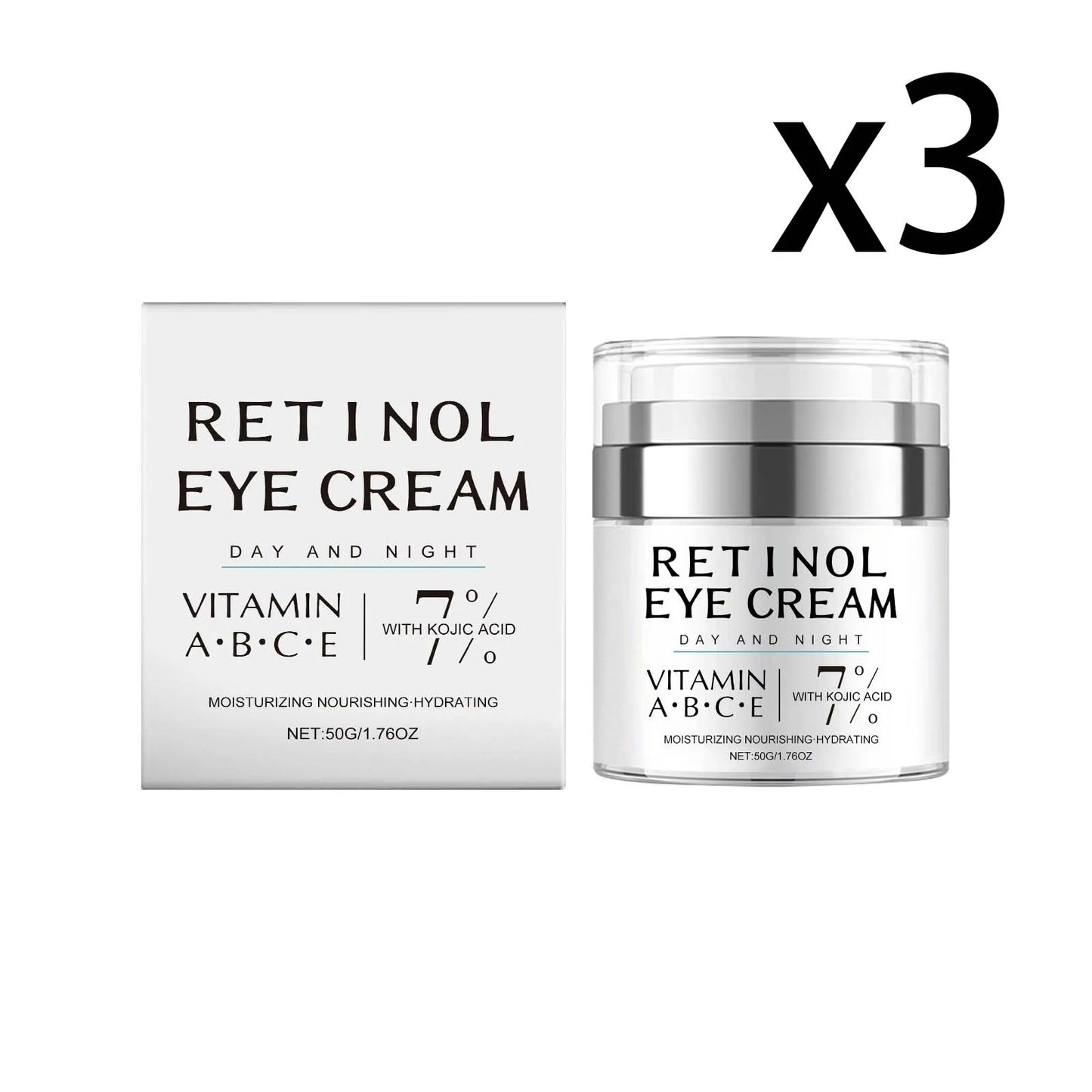 Retinol Firming Eye Cream Promote Skin Microcirculation Improve Drying Relieve Eye Bags Inhibit Melanin Moisturizing Eye Cream Peaceful Pleasures Health and Wellness 3x50g 50g