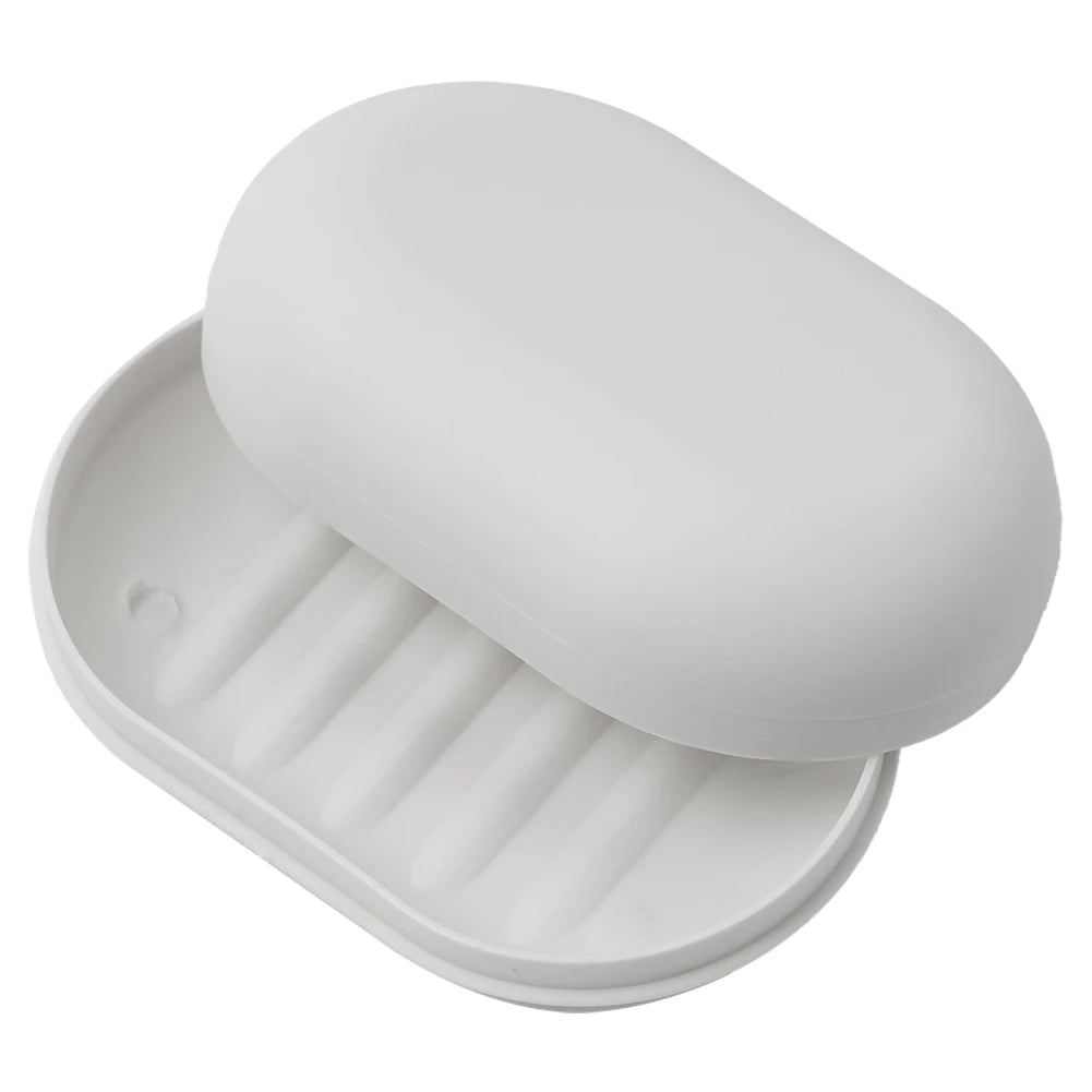 Soap Dish Lid Storage Box Portable Waterproof Travel Home Bathroom