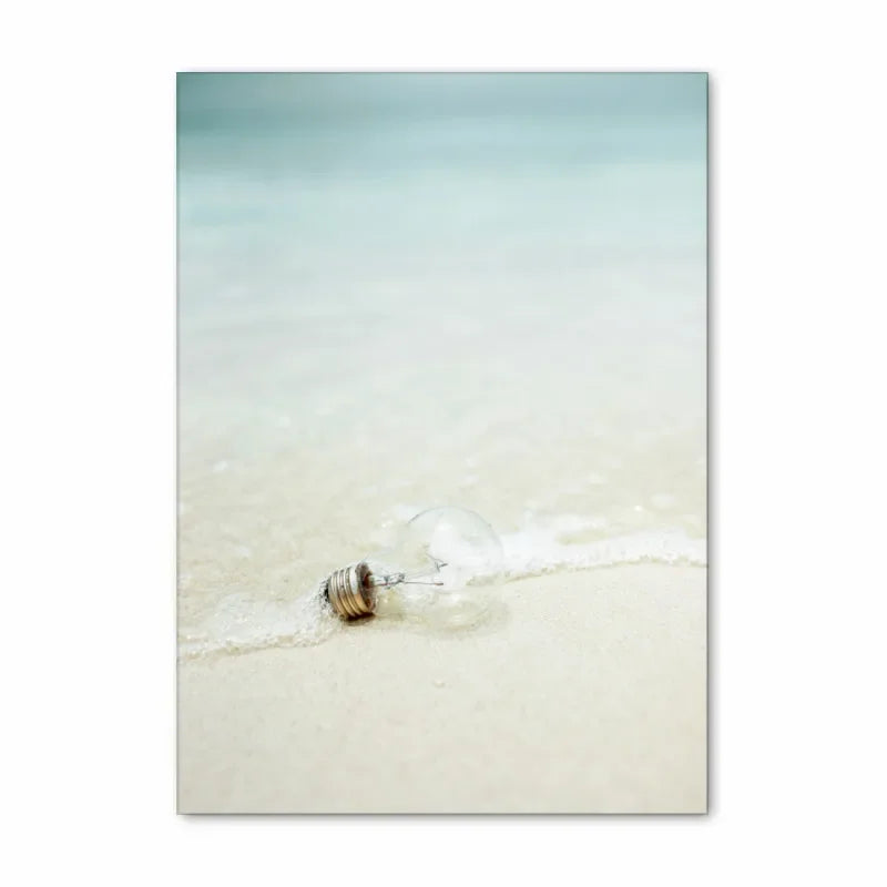Scandinavian Simple Wall Art Summer Ocean Seashells Starfish Waves HD Canvas Poster Prints Home Bedroom Living Room Decoration Peaceful Pleasures Health and Wellness E 50x70cm Unframed