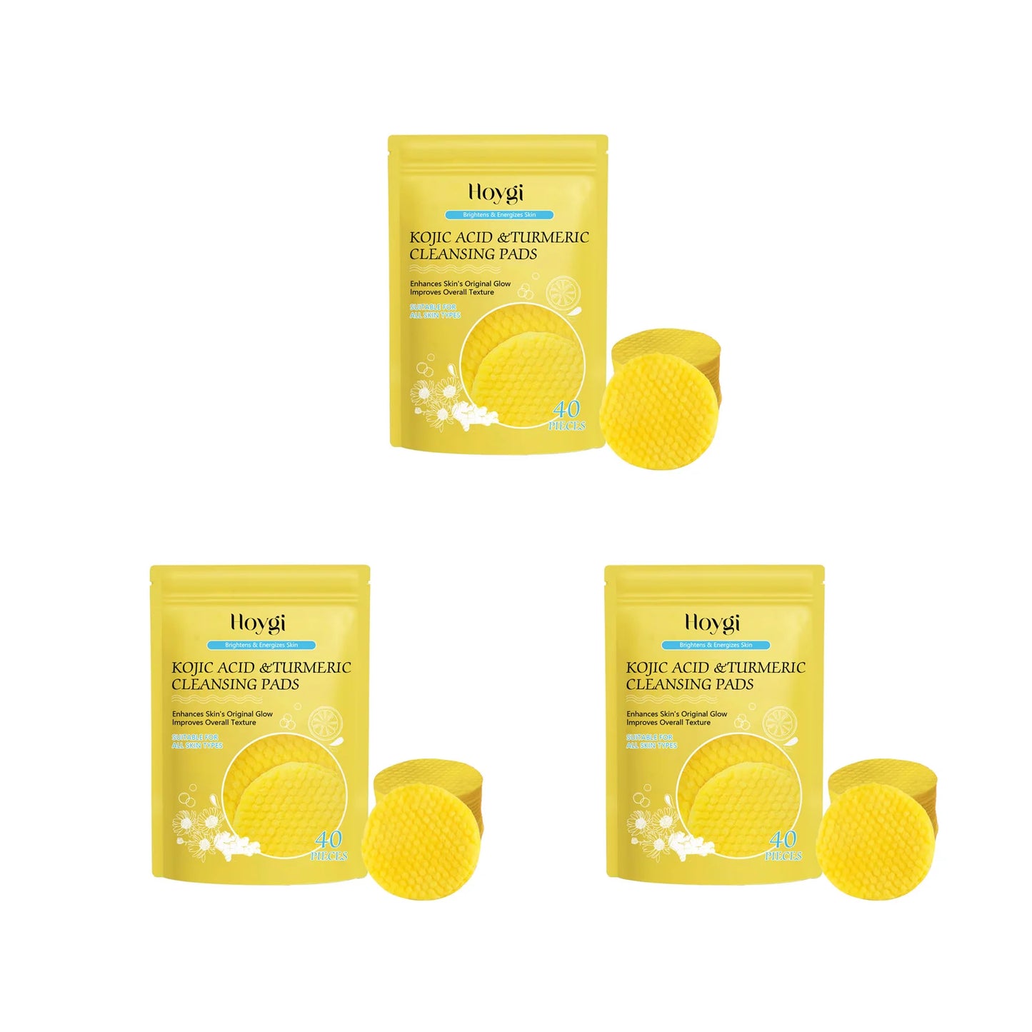 Turmeric Kojic Acid Cleansing Pads – Exfoliate & Brighten (40ct)
