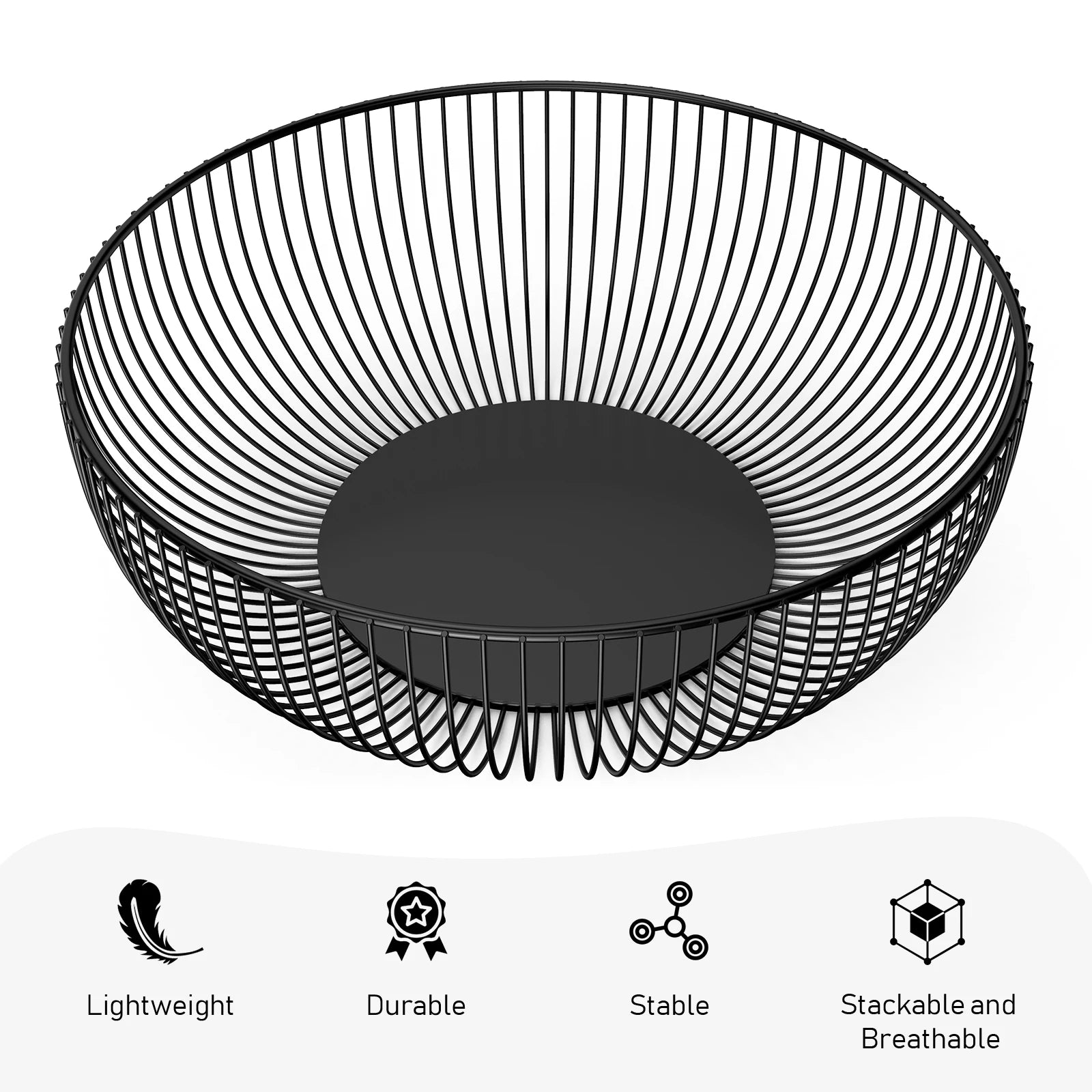 Stylish Iron Storage Basket Long-Lasting Heavy-Duty Fruit Holder for Kitchen Living Room Perfect for Desserts Fresh Produce Peaceful Pleasures Health and Wellness