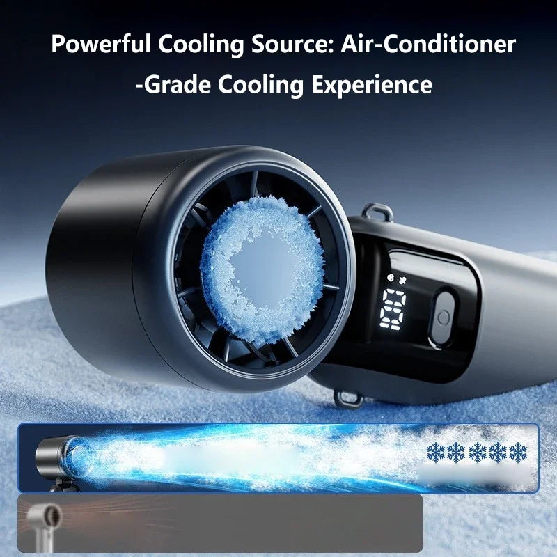 Lenovo Portable Handheld Cooling Fan 100-Speed Powerful Wind Ultra-Quiet Hanging Foldable 90° Adjustable for Office Outdoor Peaceful Pleasures Health and Wellness