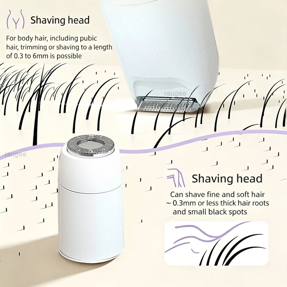Electric Shaver for Women Body Epilator Woman's Razor 2 in 1 Dual Head Electric Body Hair Trimmer for Bikini Legs Underarms Face Peaceful Pleasures Health and Wellness