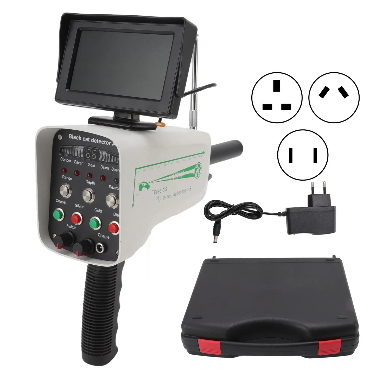 Metal Detection Finder Display Detector 1000m Range Underground Gold