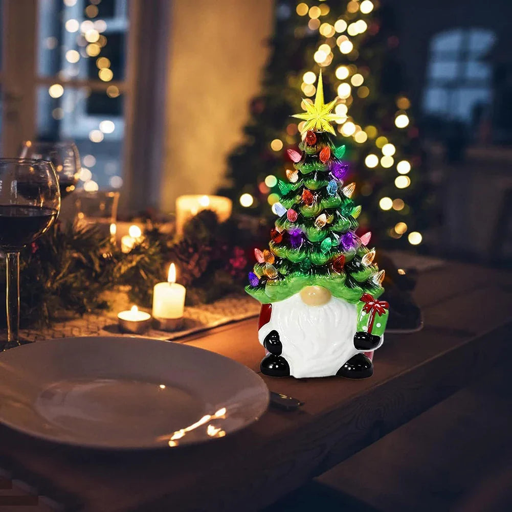 LED Lighted Gnome Christmas Ornament | Resin Tabletop Decor