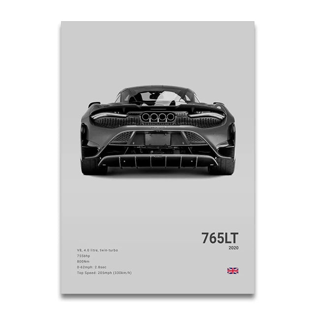 SENNA 720S ARTURA Canvas Wall Art Print Poster P1 765LT Supercar Decorative Painting Modern Home Decor Car Lover Gift Unframed Peaceful Pleasures Health and Wellness SW10904 50x70cm