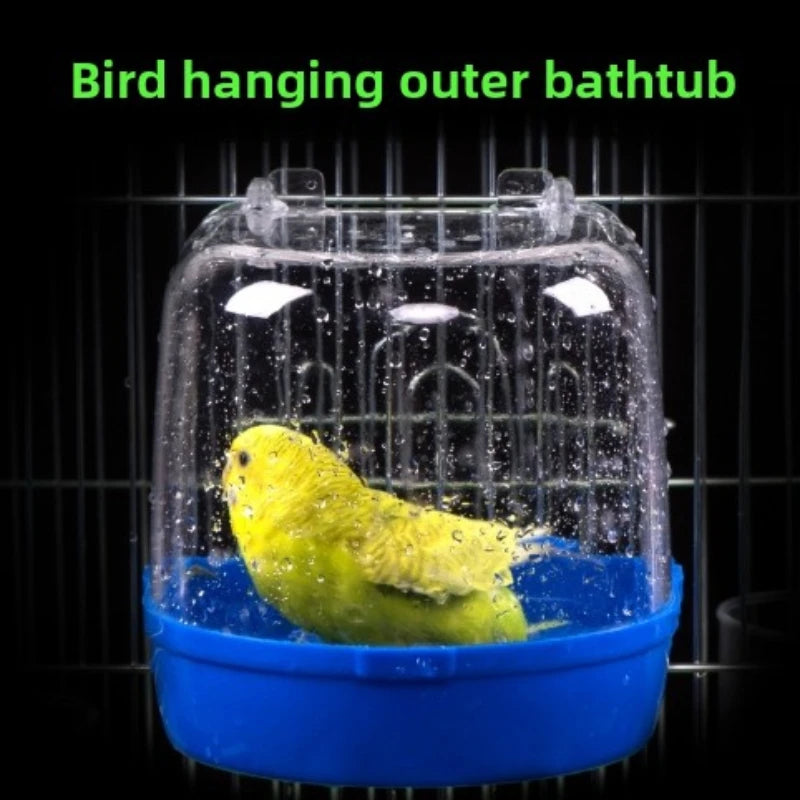 1pc transparent hanging bird hanging bathtub, parrot cage bird bathtub, clear view bird cage accessories, bird bath products Peaceful Pleasures Health and Wellness