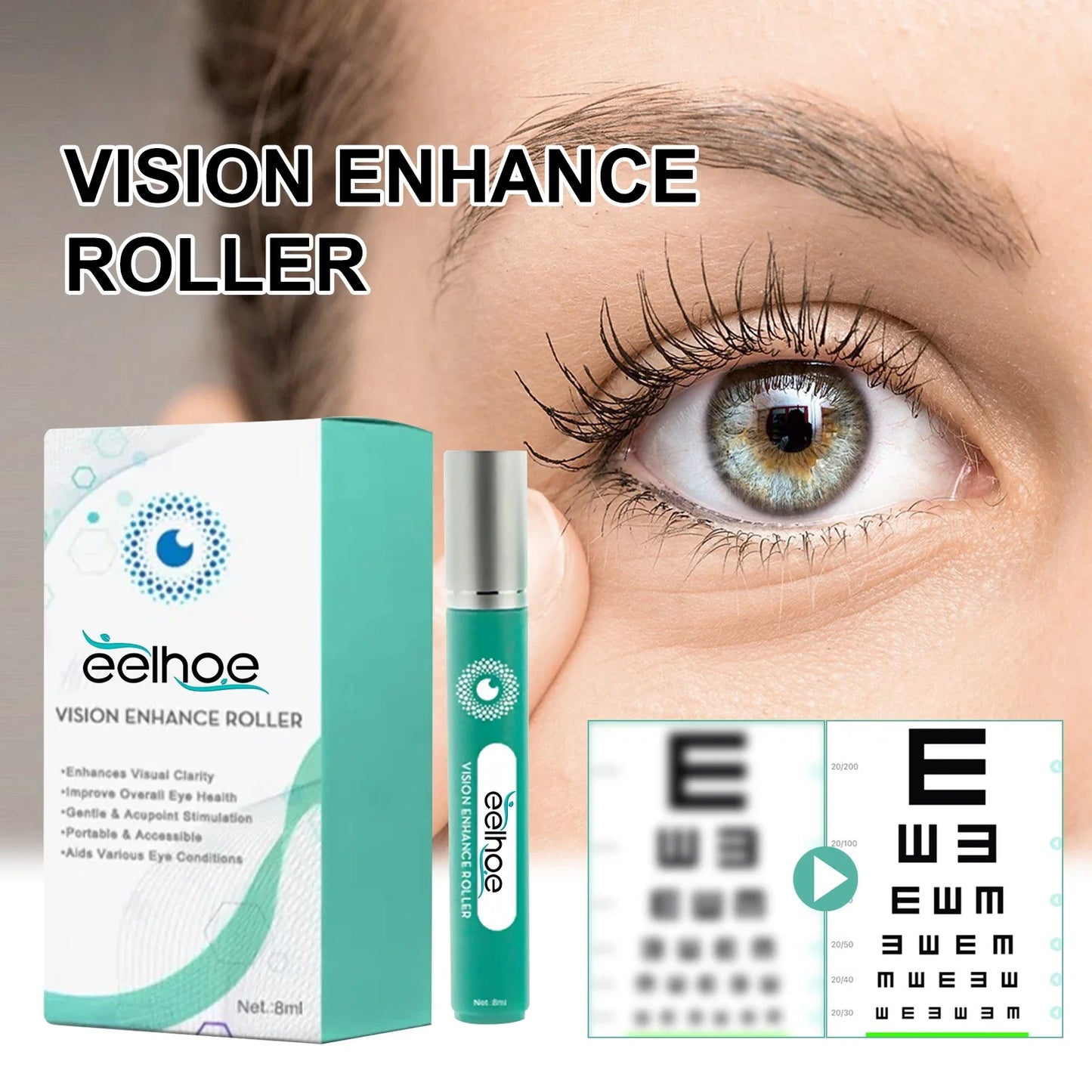 Eelhoe Cooling Eye Massage Roller – Fatigue & Dryness Relief