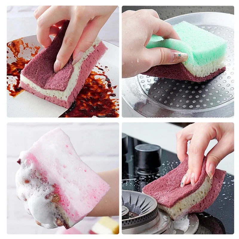 High density sponge cleaning cloth, dishwashing cloth, non greasy kitchen and catering supplies, sponge brush, pot and bowl Peaceful Pleasures Health and Wellness
