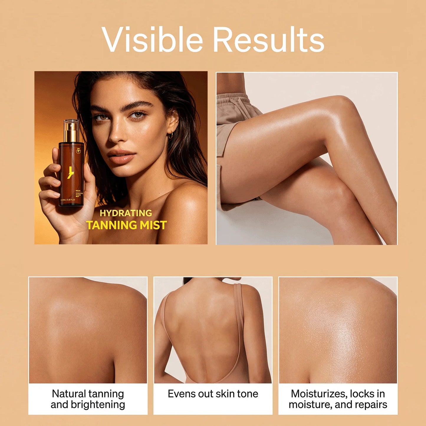 Body Self Tanning Essence Spray Quick Natural Tanning Moisturizing Sunless Promote Body Face Bronze Wheat Skin Self Tanner Spray Peaceful Pleasures Health and Wellness