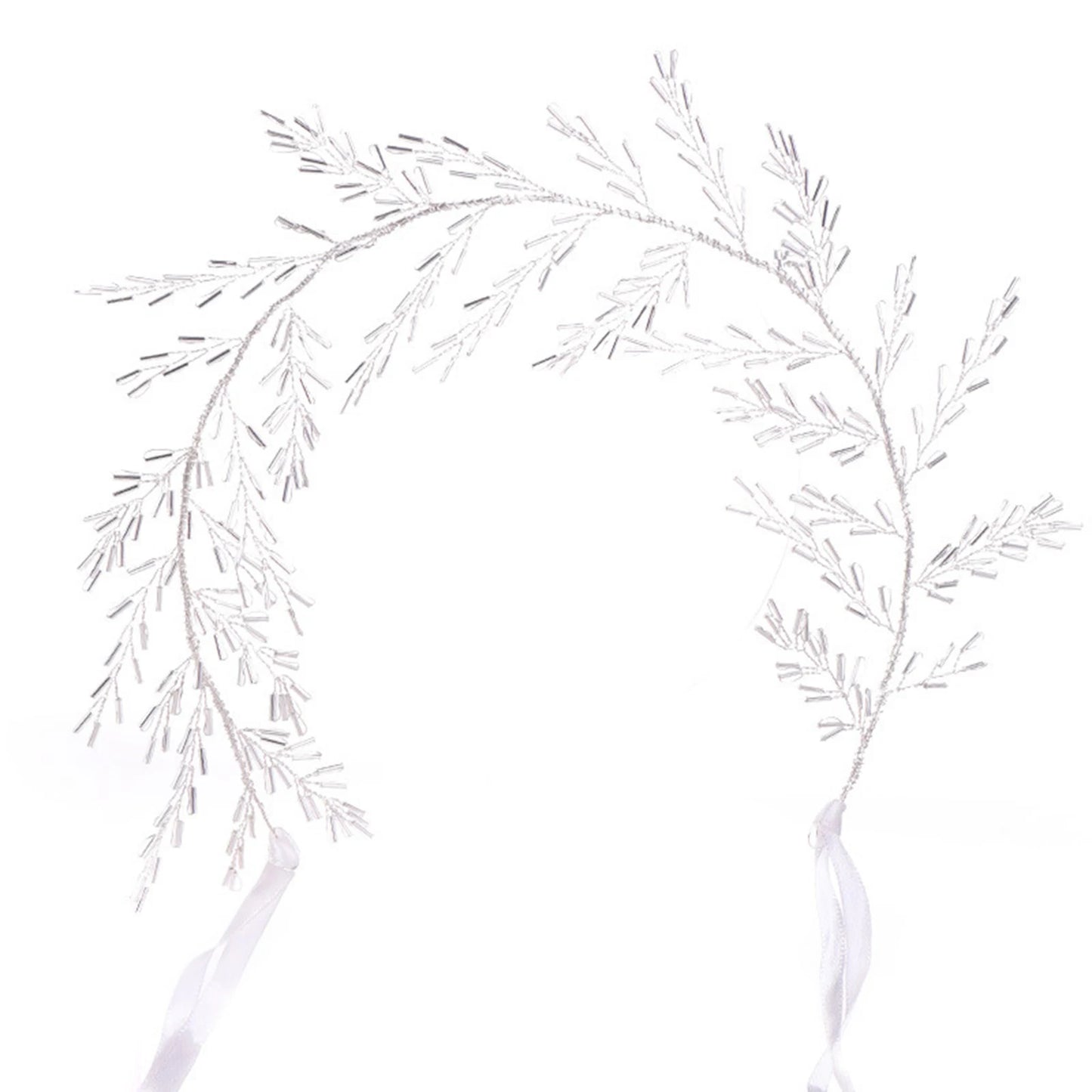 Crystal Handwoven Bridal Headband Hair Accessory For Wedding Ceremony Party Peaceful Pleasures Health and Wellness Silver