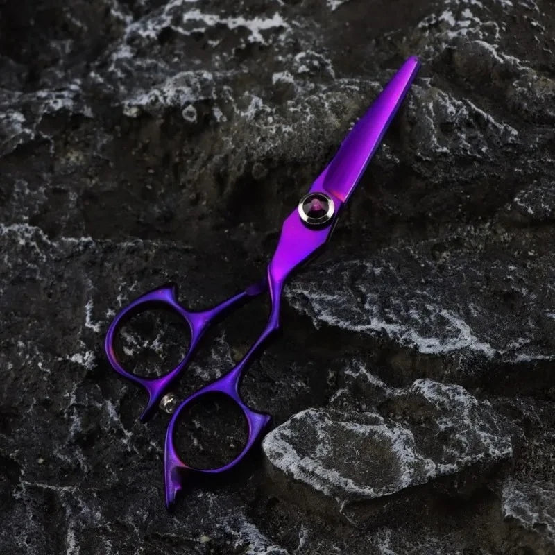5.0 Professional Hairdressing Scissors Salon Barber Accessories Haircut Machine Thinning Shear Hairdresser'S Scissors Peaceful Pleasures Health and Wellness Purple