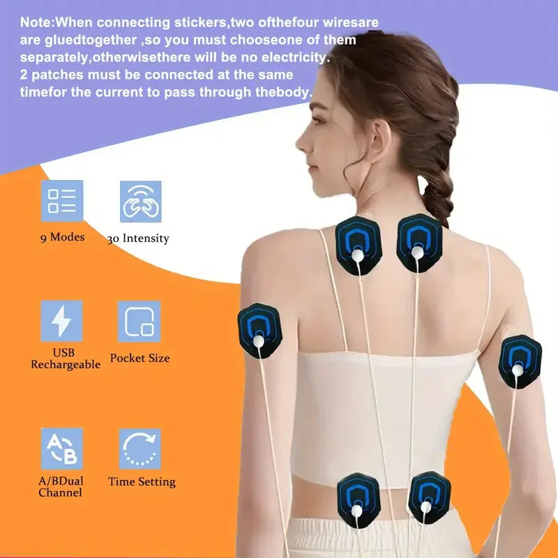 Professional Muscle Stimulator with 10 Electrode Pads - Dual-Channel Massager Suitable for Back, Muscle, Full Body Use for Gym Peaceful Pleasures Health and Wellness