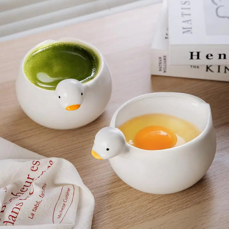 Ceramic Duck Egg Bowl – Cute Kitchen Stirring & Pouring Bowl Ceramic Kitchen Bowl Peaceful Pleasures Health and Wellness