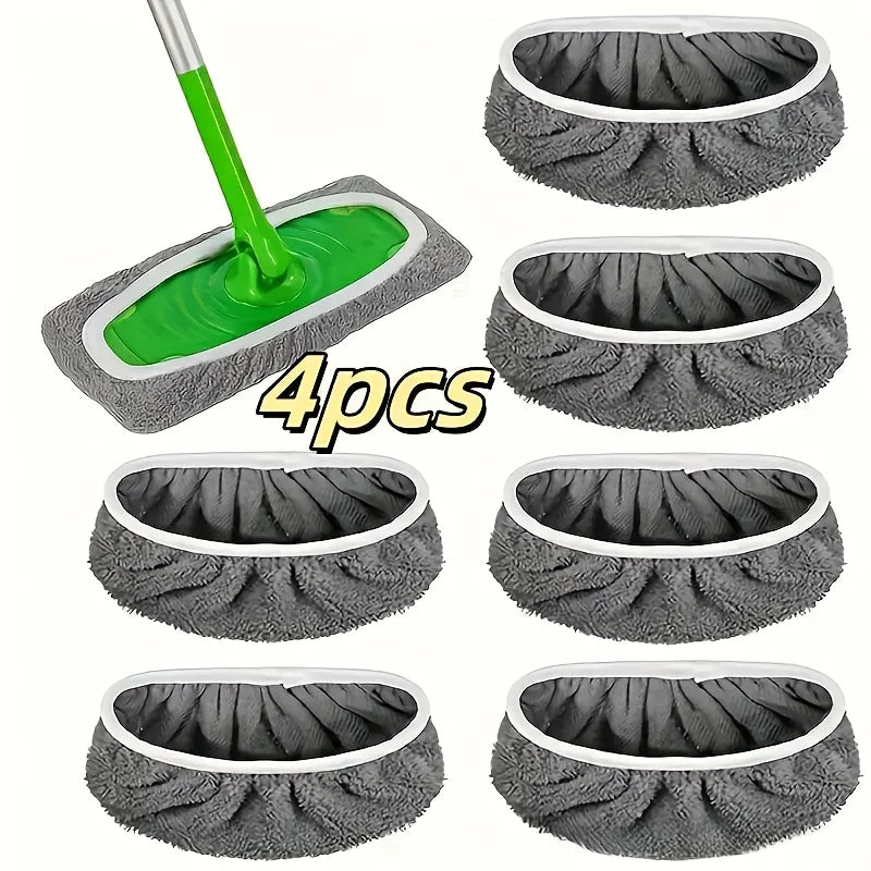 4-Pack Reusable Microfiber Mop Pads – Universal Fit, High Absorption