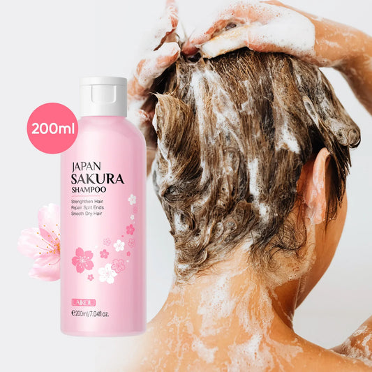 LAIKOU Sakura Shampoo And Hair Conditioner Cherry Blossom Nourishing Repair Dry Hair Smooth Anti Frizz Moisturizing Hair Care Peaceful Pleasures Health and Wellness
