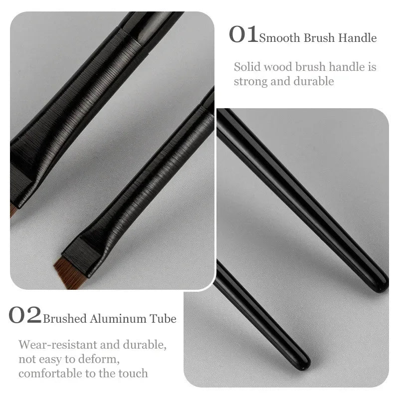 Professional Angled Eyebrow & Eyeliner Brush Set – 2 Pcs