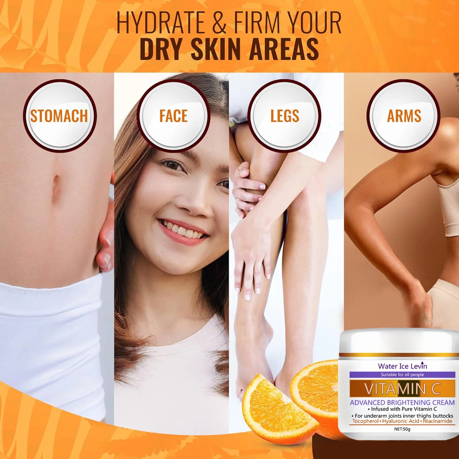 Vitamin C Brightening Body Cream – Even Skin Tone Emulsion 50g Brightening Body Cream Peaceful Pleasures Health and Wellness