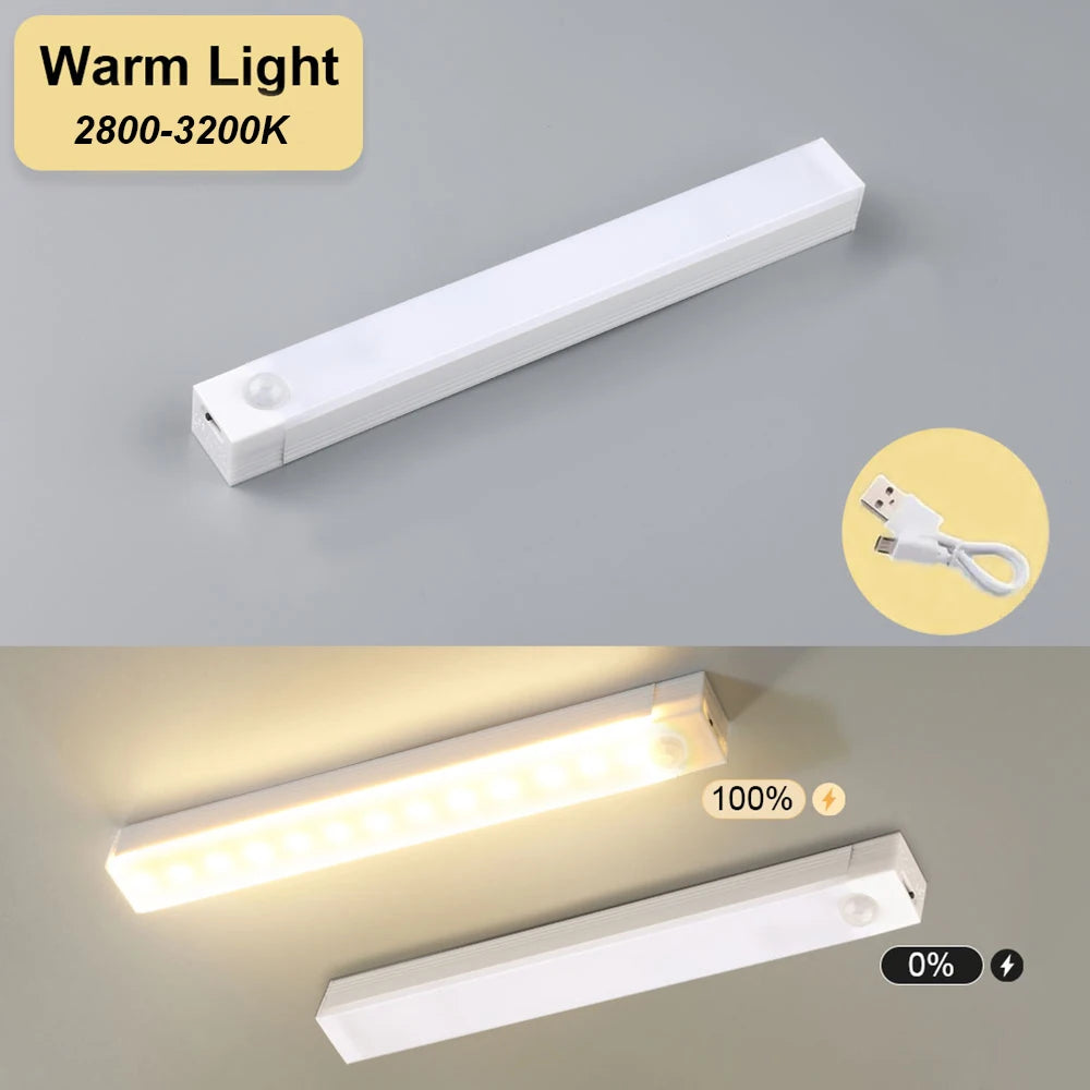 LED Cabinet Lights Magnetic USB Rechargeable PIR Motion Sensor