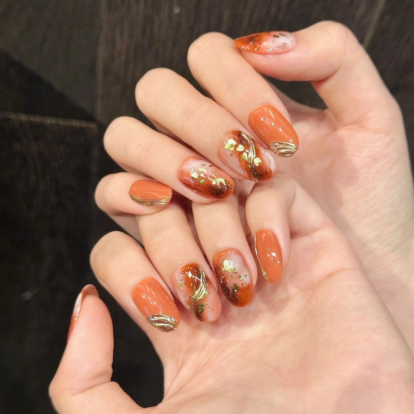 Red Rose French Press-On Nails | Short Round Full Cover 10pcs
