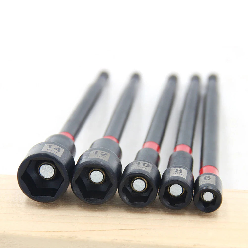 5-Pc Magnetic Long Nut Driver Set 6–14mm | Impact Drill Bits
