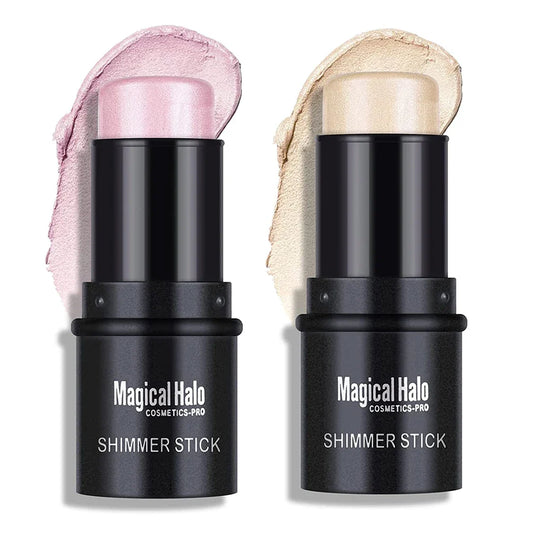 QiBest 2-Color Highlighter & Contour Stick | Shimmer Bronzer Highlighter Contour Stick Oasis Select