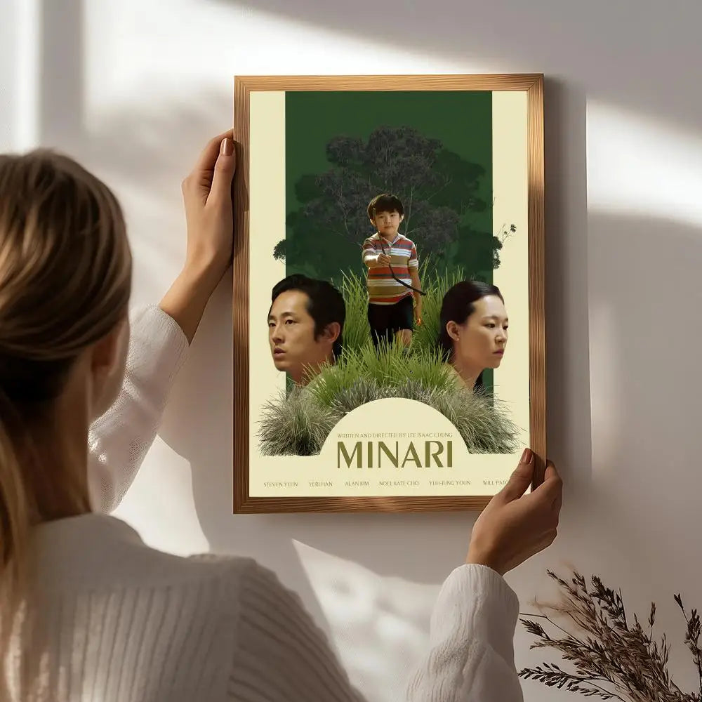 Minari Movie Poster – HD Self-Adhesive Waterproof Wall Art Movie Wall Poster Peaceful Pleasures Health and Wellness White5 15X20cmNoframe