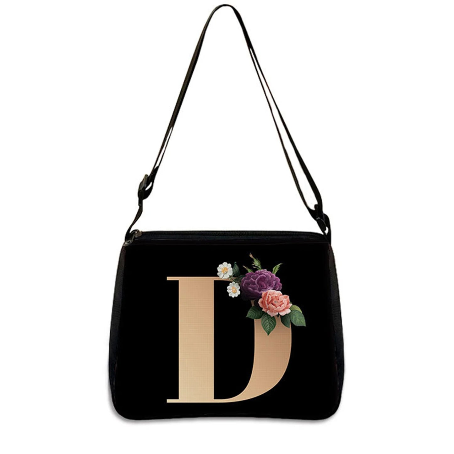 Female Portable Underarm Shoulder Bag Letter Pattern Crossbody Bag with Adjustable Shoulder Strap for Commuting Business Travel Peaceful Pleasures Health and Wellness L 04