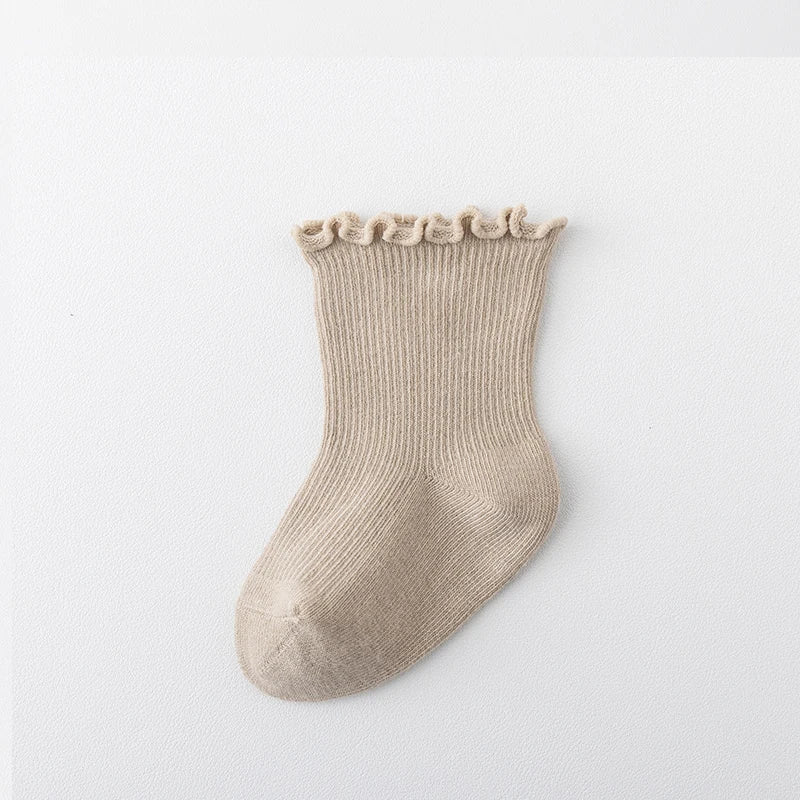 Girls Toddler Retro Knitted Cotton Socks | Ages 1–5 Years
